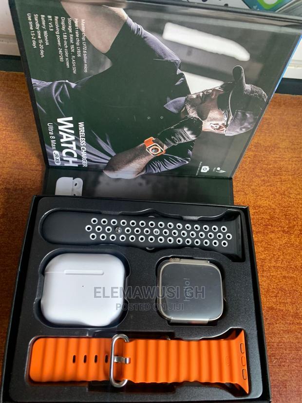 Ultra 8 Max Smart Watch Plus Free Airpods and Extra Straps · Photo 4