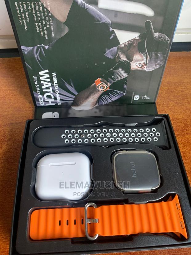 Ultra 8 Max Smart Watch Plus Free Airpods and Extra Straps · Photo 2