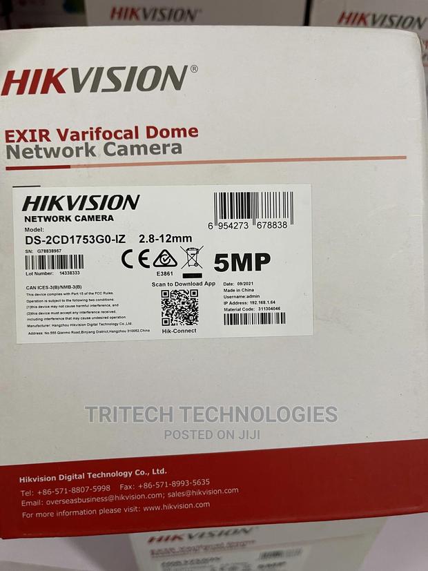 Hikvision Ds-2cd1753g0-1 (Z) 5mp Varifocal Dome IP Camera · Photo 3