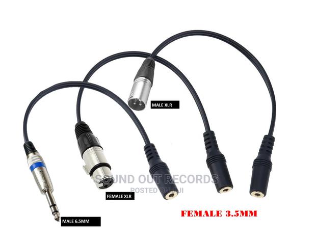 Female 3.5mm to Male/Female XLR/Male 6.5mm Cable Adapter · Photo 1