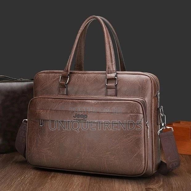 Jeep Black Leather Laptop/File Bag · Photo 4