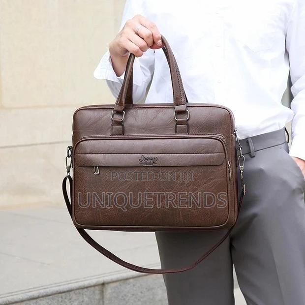 Jeep Black Leather Laptop/File Bag · Photo 5