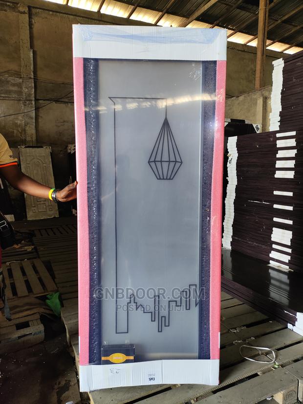 B402 Glass Door Bathroom Door Safety Glass Aluminum Frame · Photo 2