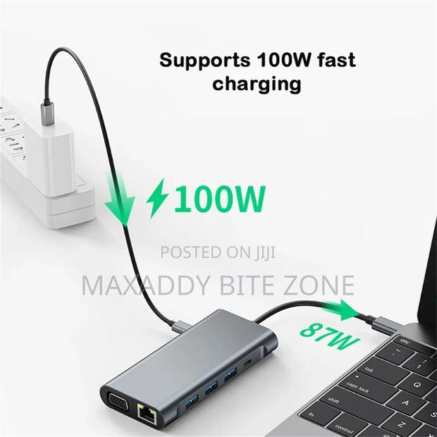 11 in 1 Usb 3.0 Type C Usb-C Data Hub Hdmi Vga Pd Charger · Photo 6