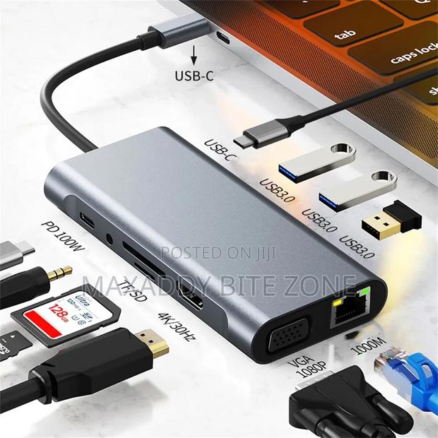 11 in 1 Usb 3.0 Type C Usb-C Data Hub Hdmi Vga Pd Charger · Photo 1