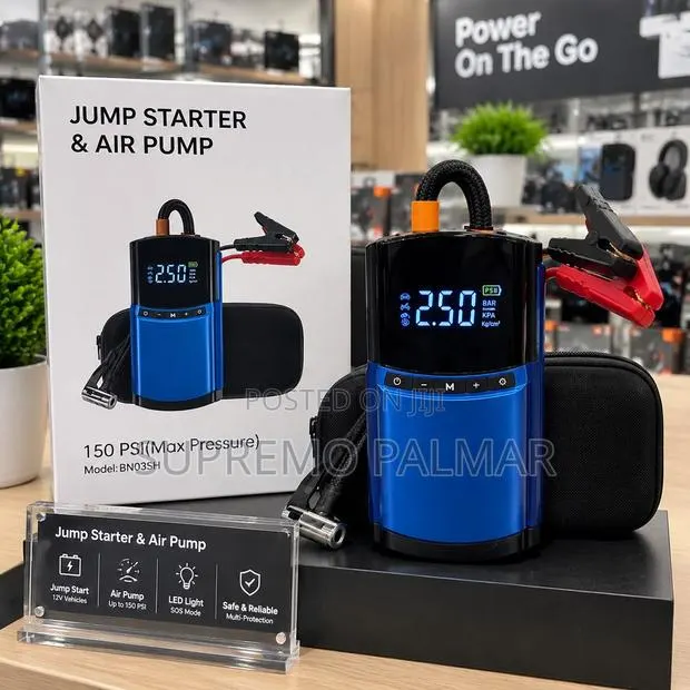 2-in-1 Portable Car Jump Starter & 150 PSI Tyre Inflator – BN03SH · Photo 1