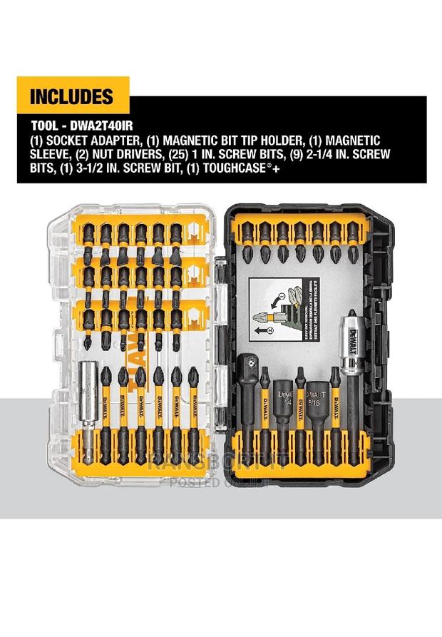 Dewalt Screw Driver Bit Set, Impact Ready, Flextorq, 40-Piece · Photo 5