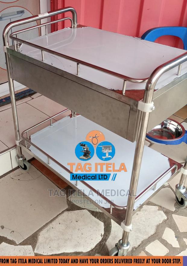 Medicine Trolley (2 Steps Stainless With Drawer) · Photo 2