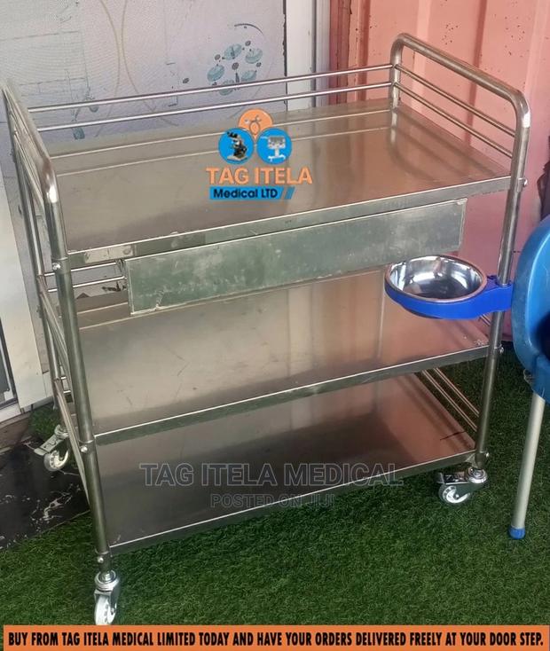 Medicine Trolley (3 Steps Stainless With Drawers) · Photo 1