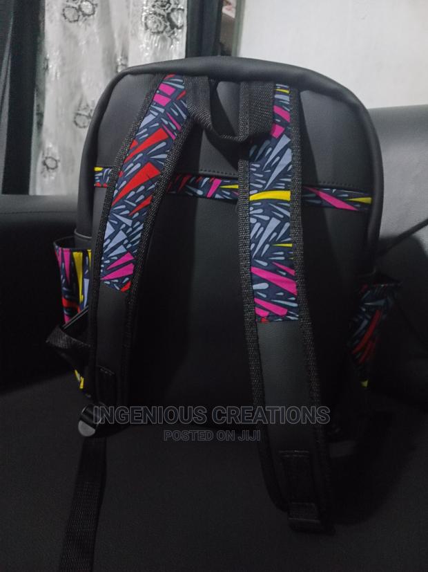 African Print /Leather Backpack · Photo 2