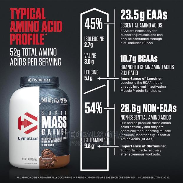 Dymatize Super Mass Gainer Protein Bcaas WEIGHT GAINER 6LBS · Photo 3
