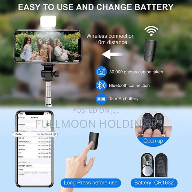 Bluetooth Selfie Stick + Fill Light +Shutter Remote · Photo 5