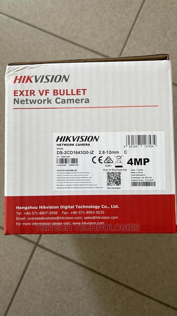 HIKVISION 4 MP Varifocal Bullet IP Camera DS-2CD1643G0-1(Z) · Photo 2