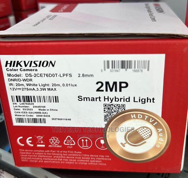 2mp Hikvision Color Vu With Sound Ds-2ce76d0t-LPFS · Photo 3