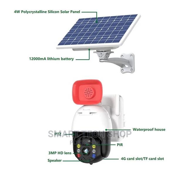 4MP PTZ Camera 4G or Wi-Fi Solar With Battery + Siren · Photo 4