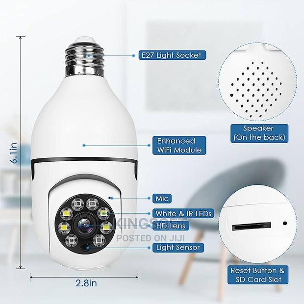 Cctv 360 Panorama Wifi Bulb Security Surveillance Camera · Photo 2