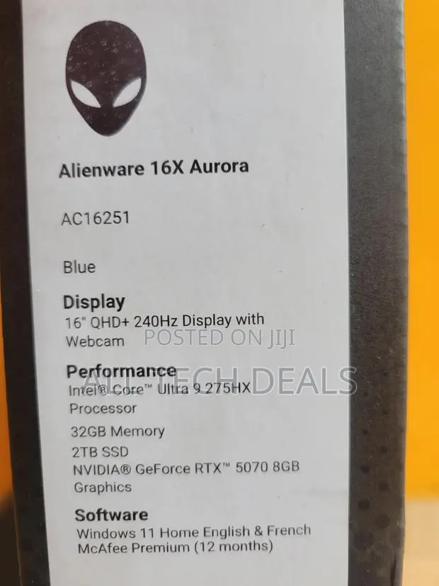 New Laptop Alienware 16x Aurora 32GB Nvidia SSD 2T · Photo 1