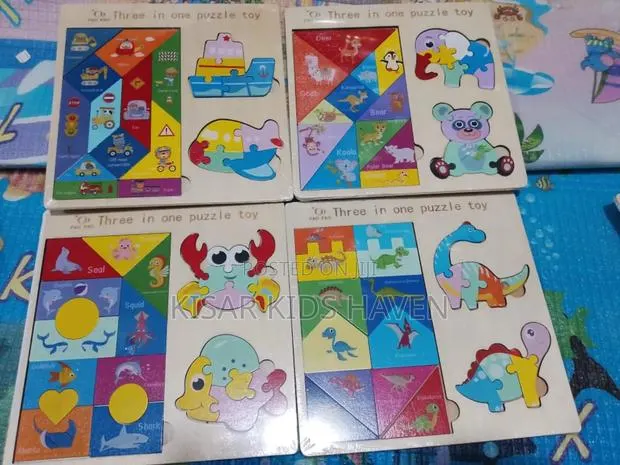 3 in 1 Wooden Puzzle Toy 1 Years to 3 Years ( Price for 1) · Photo 1