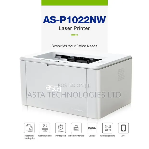Asta Laserjet Printer P1022nw B&W With Wireless & Network Printer · Photo 1