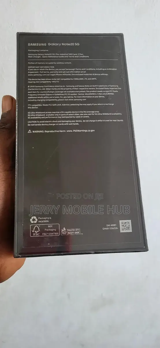 New Samsung Galaxy Note 20 5G 256 GB Black · Photo 1