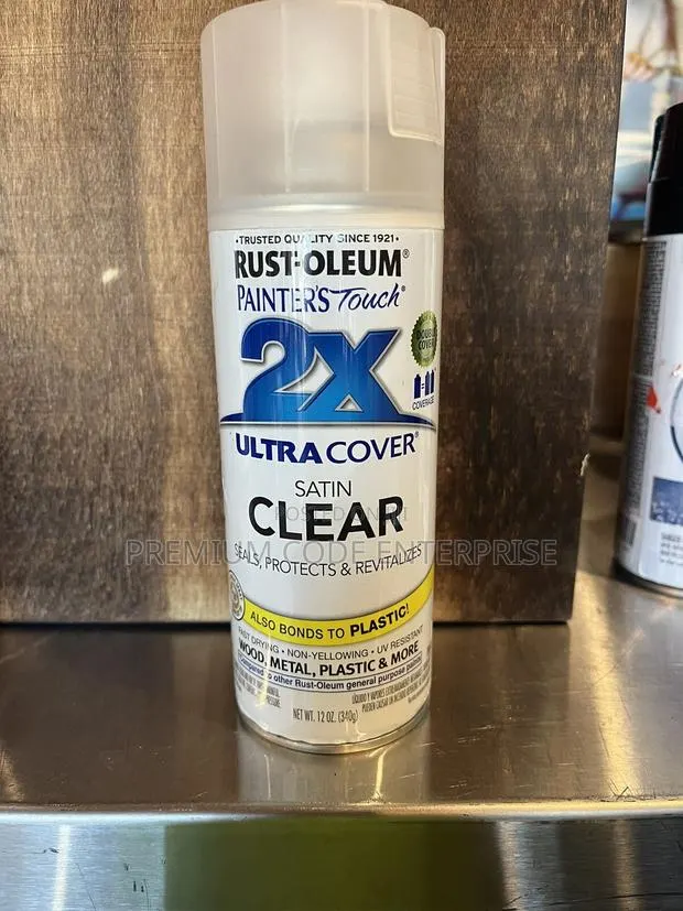 2x Enamel Protective Satin Clear Topcoat Spray · Photo 1