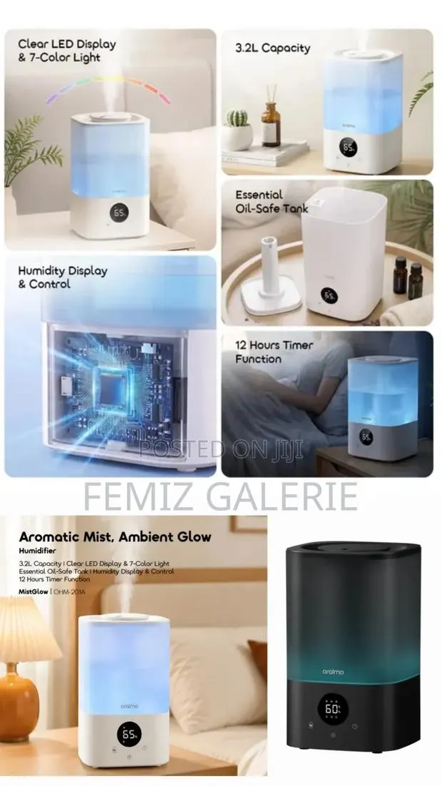 Oraimo MistGlow 3.2L Smart Humidifier LED Display 7-Color Light · Photo 2