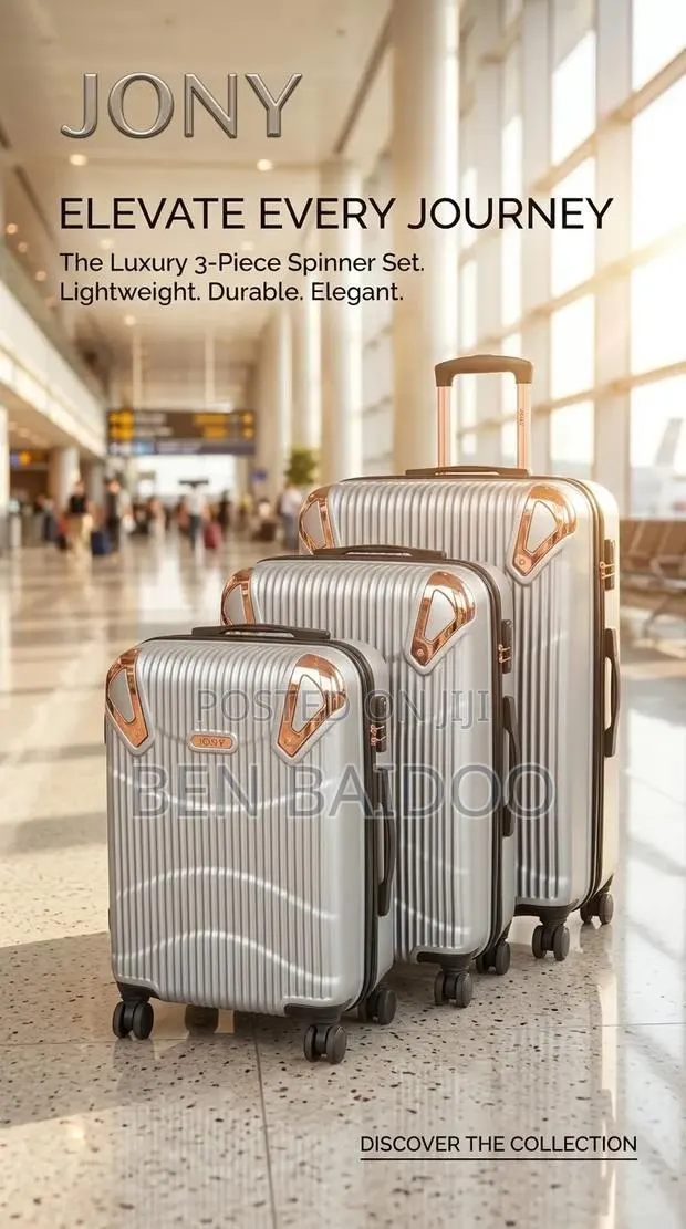 Plastic Travelling Bags 3in1 (Luxury 3 Pieces Spinner Set) · Photo 1