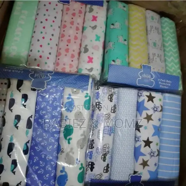 Multi-Pack Baby Swaddle/Receiving Blankets/Cot Sheets (2 Yards) · Photo 1