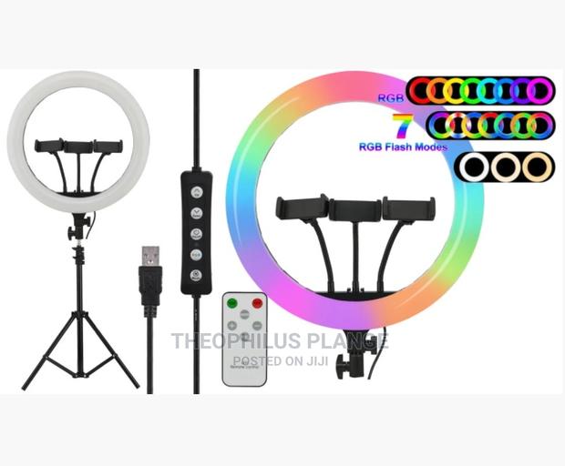 14 Inches RGB and Normal Ring Light With Adjustable Stands · Photo 1