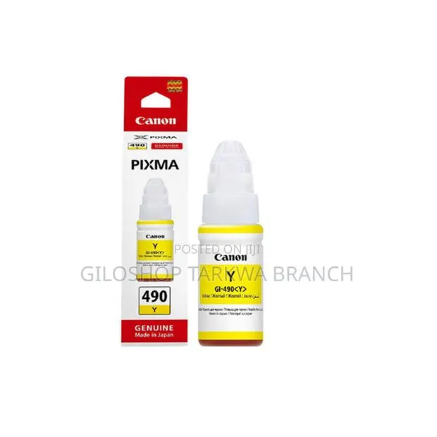 Canon Original Ink Cartridge Gi-490 Pgy Gi490pgy Yellow · Photo 1