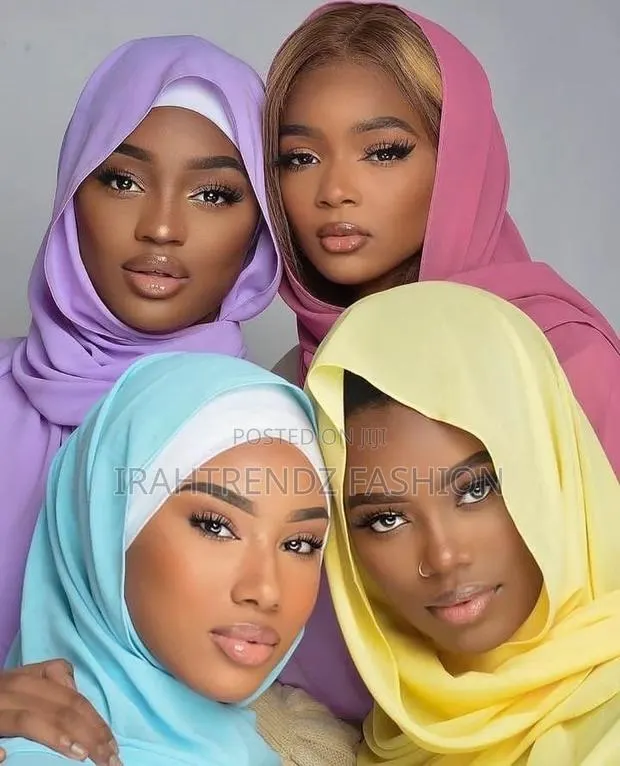 Plain/Adire Chiffon Veils/Scarfs/Hijabs · Photo 1