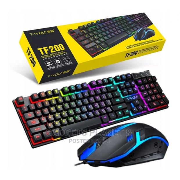T-Wolf Tf200 Usb Wired RGB Gaming Keyboard and Mouse - Black · Photo 1