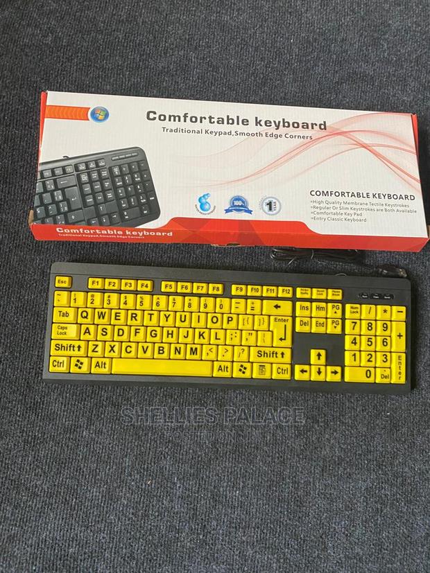 Elderly Wired Keyboard Ergonomic Design Big Letters Usbport · Photo 1