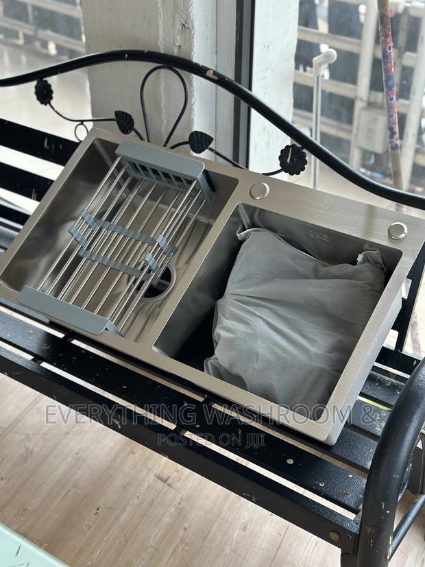 Stainless Double Bowl Kitchen Sink With Accessories · Photo 2