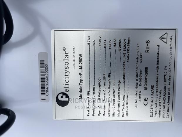 280watts MONOCRYSTALLINE Felicity Solar Panels · Photo 2