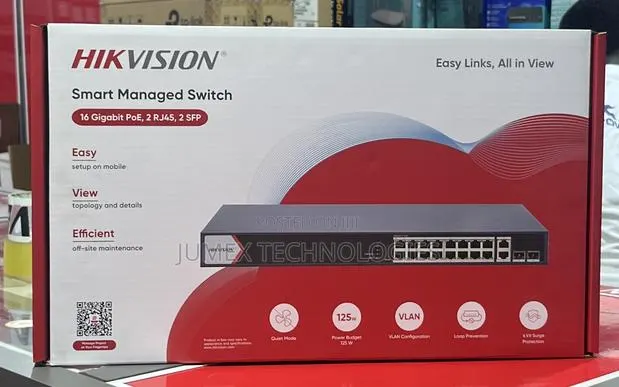 HIKVISION DS-3E1520P-EI/M 16 Port Gigabit Smart MANAGED POE Switch · Photo 1