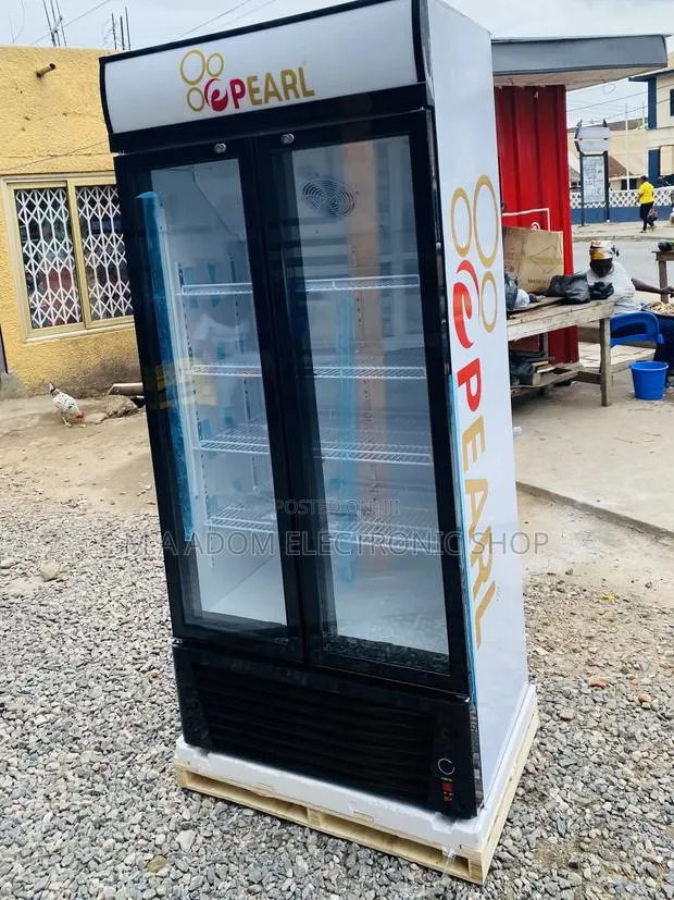 Unique Pearl PVC-662-2B Double Door Display Electric Fridge. · Photo 1