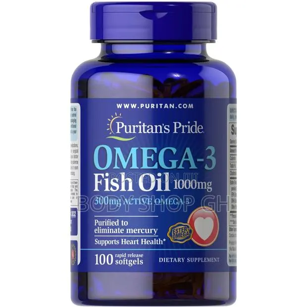 Puritans Pride OMEGA 3 Fish Oil [ 1000 MG , 100 Softgels] · Photo 1