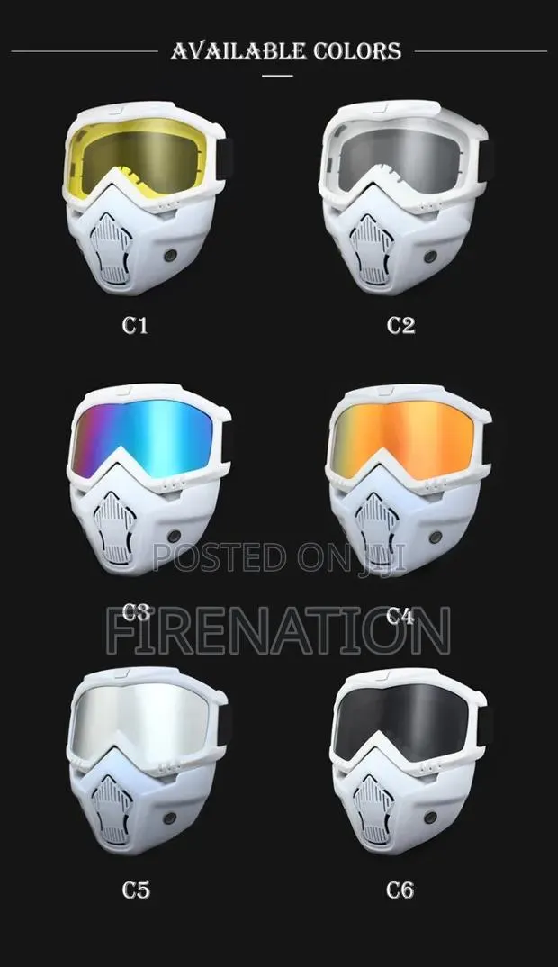 White Full Face Mask With Goggles · Photo 1