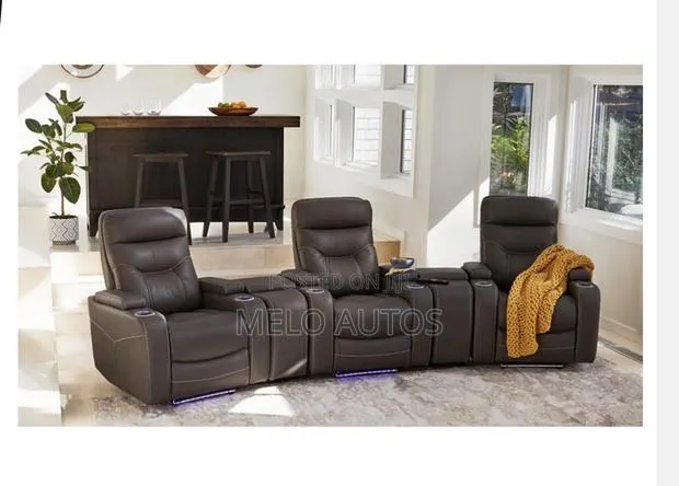5-PC Leather Theater Electric Recliner Sofa · Photo 1