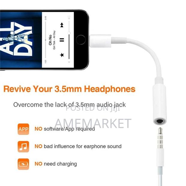 Lighting to 3.5mm Jack Adapter Headphones iPhone Converter · Photo 3