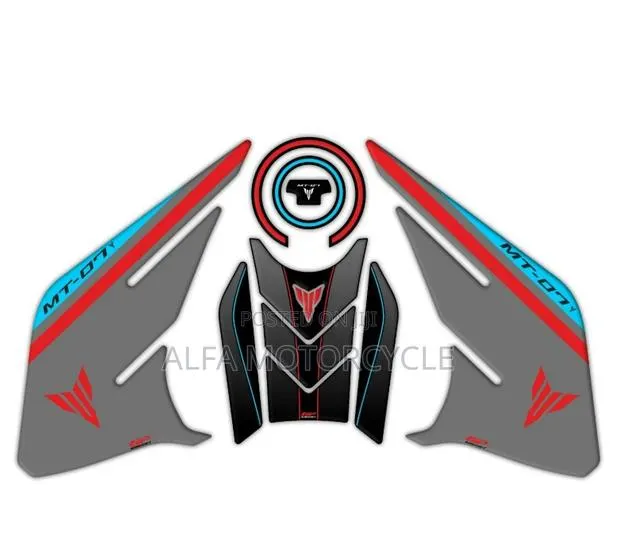 Yamaha MT-07 Tank Pad Set Red-Grey 2021–2024 · Photo 1