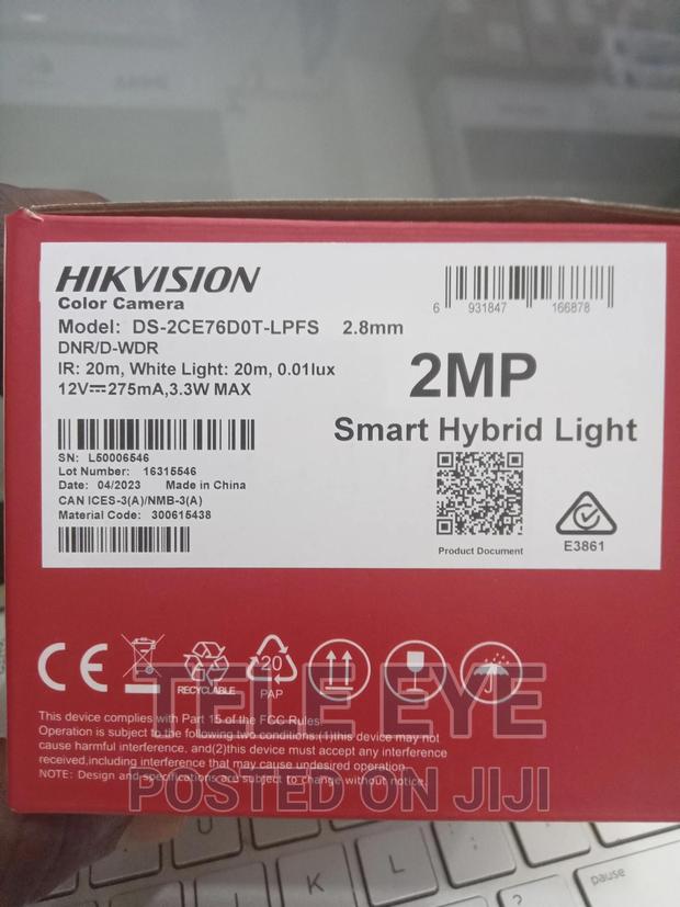 Hikvsion Ds-2ce76d0t-LPFS 2mp Indoor CCTV · Photo 1