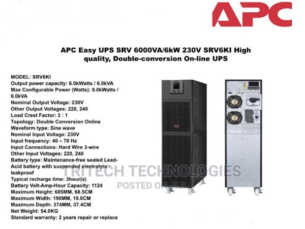 APC Smart UPS Online 6kva/6kw, Tower, 230V · Photo 2