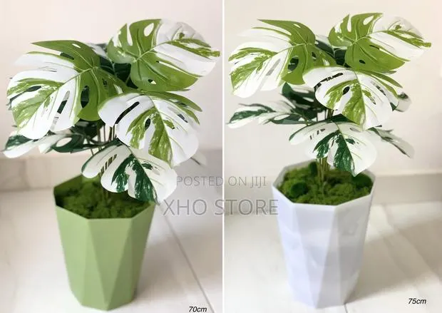 V-Shape Geometric Planter Flower Pot Artificial Monstera/Malaysian Tin · Photo 1