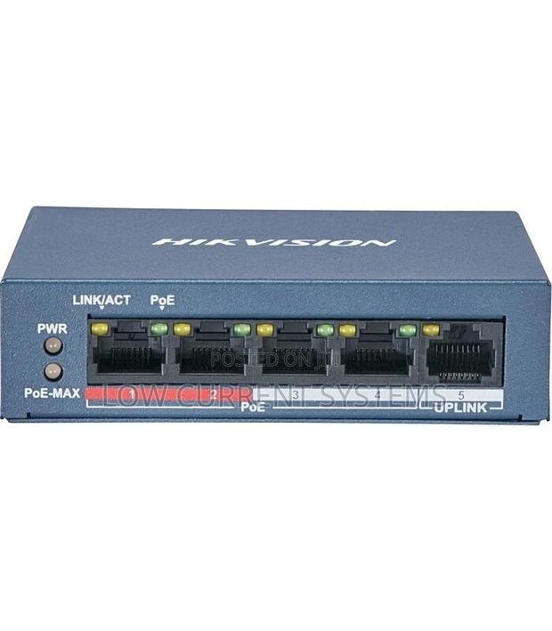 Hikvision Poe Switch 4 Port Fast Ethernet Unmanaged 1 Uplink · Photo 1
