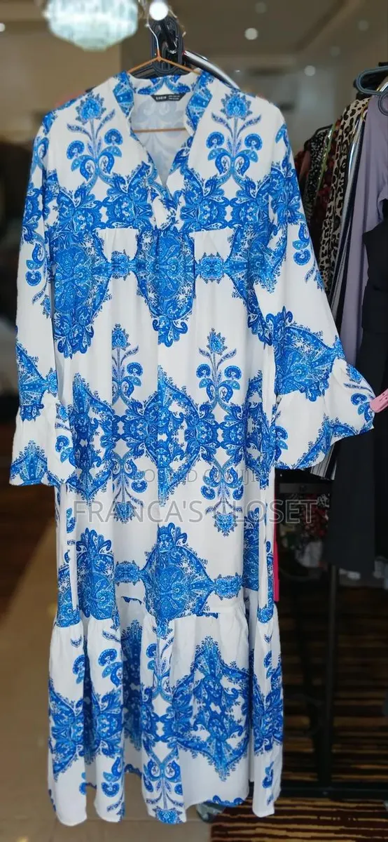 Women Notched Neck Flounce Hem Maxi Dress · Photo 1