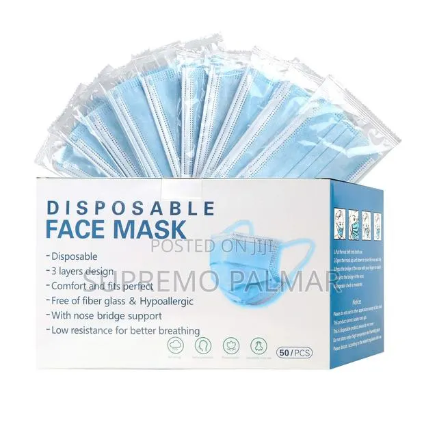 Disposable Nose Mask Blue Pack, 50pcs/Pack · Photo 1