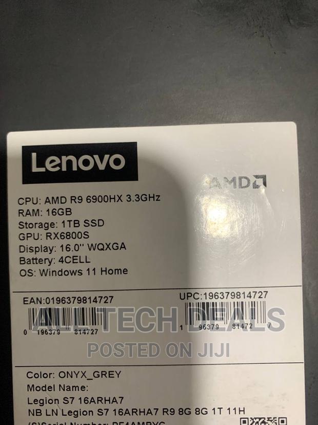 New Laptop Lenovo Legion 7 16GB AMD Ryzen 9 SSD 1T · Photo 1