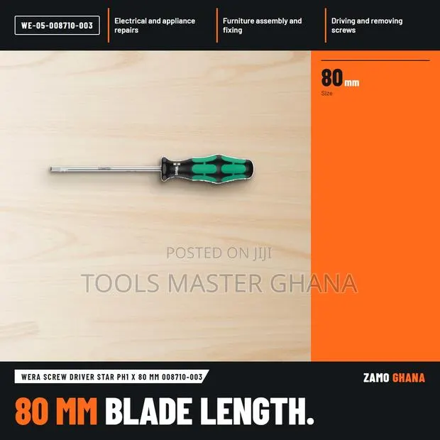 Wera Screw Driver Star Ph1 X 80 Mm 008710-003 - WE-05-008710-003 · Photo 1
